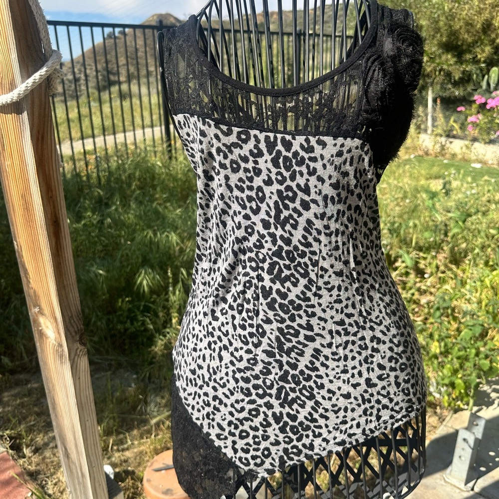 Finesse Black Floral Lace Sheer Top